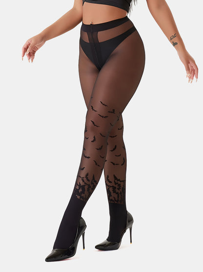 Halloween Style Bat Pattern Pantyhose