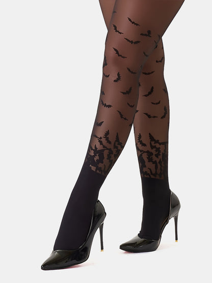 Halloween Style Bat Pattern Pantyhose