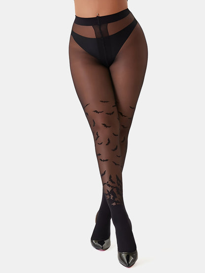 Halloween Style Bat Pattern Pantyhose