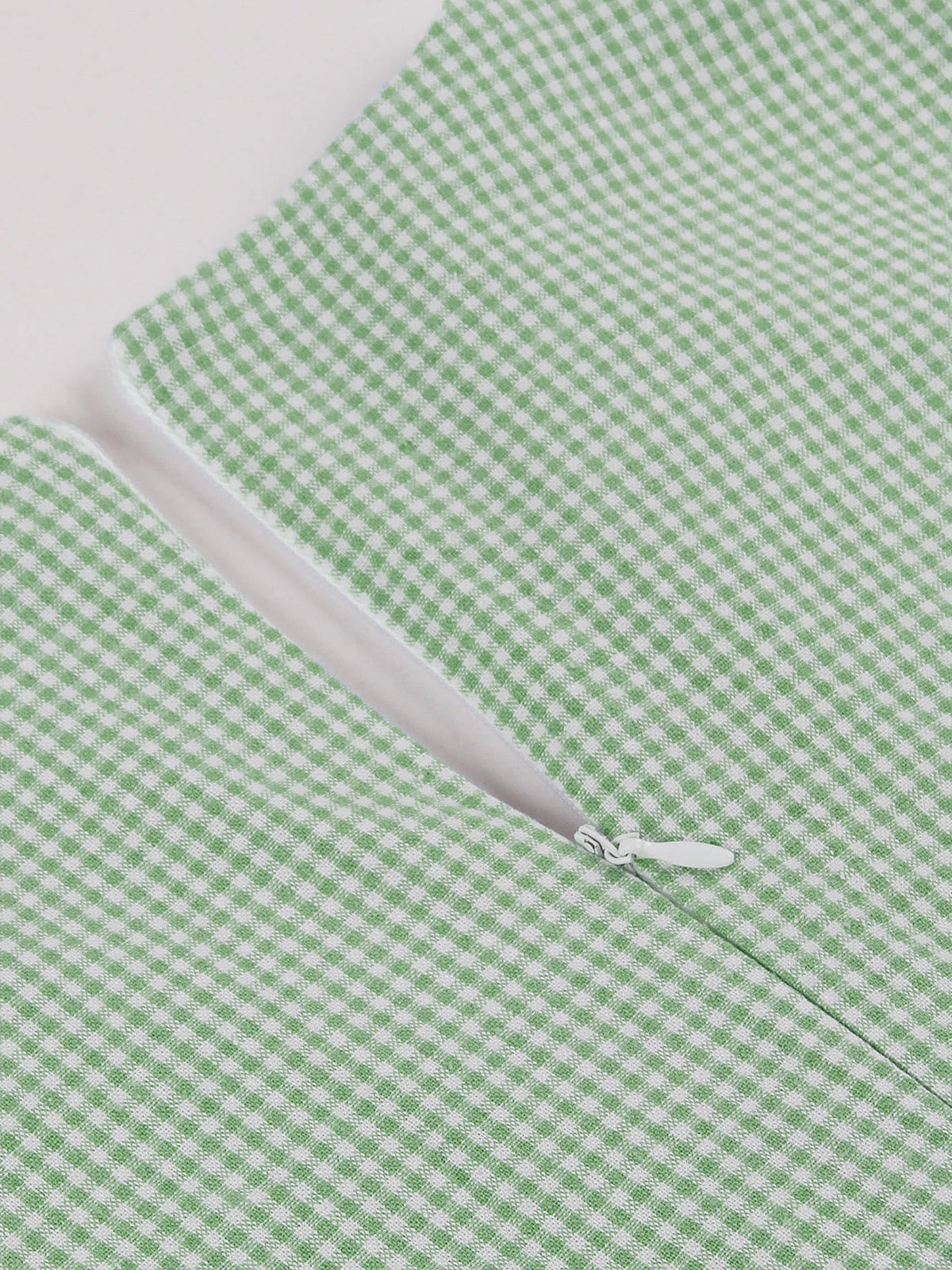Vintage 3/4 Puff Sleeves Collared Gingham Patchwork Belted A-Line Midi Dress