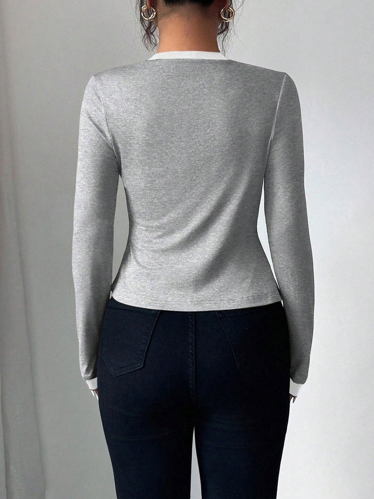 2 Pieces Colorblock Sleeveless Top & Long Sleeves Open Front Jacket Set