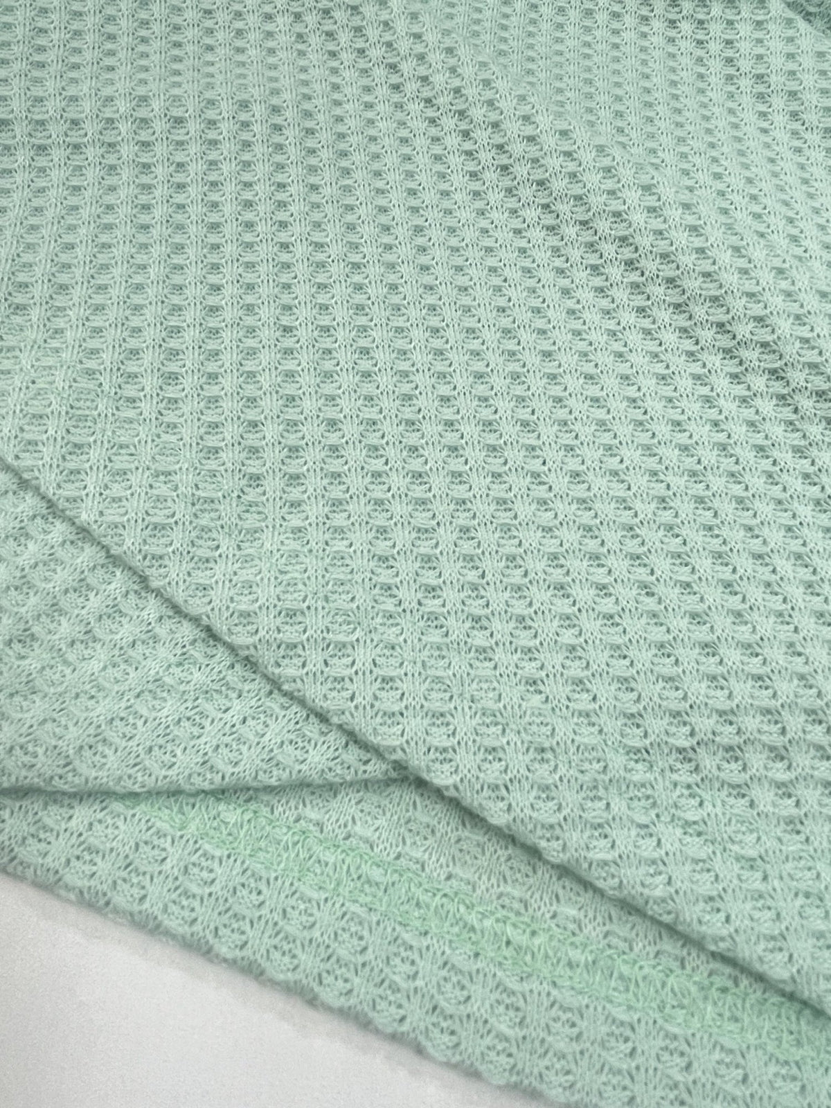 Solid Color Waffle Knit Long Sleeves Blouse