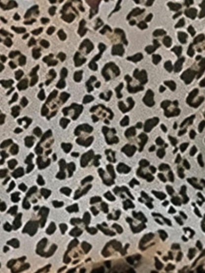 Leopard Print Mini Dress - V-Neck with Smocked Bodice & Ruffled Tiered Skirt