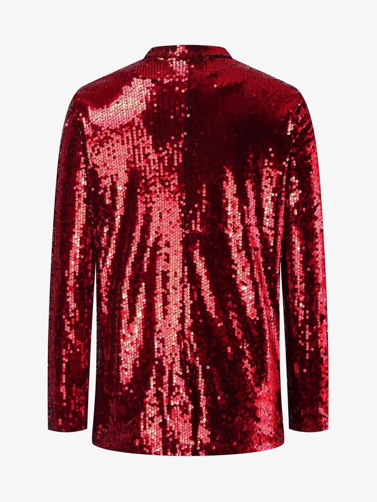 Notched Lapel Long Sleeves Sequin Open Front Jacket