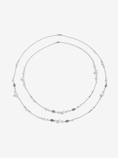 2 Pieces Faux Pearl Layered Long Necklaces Set