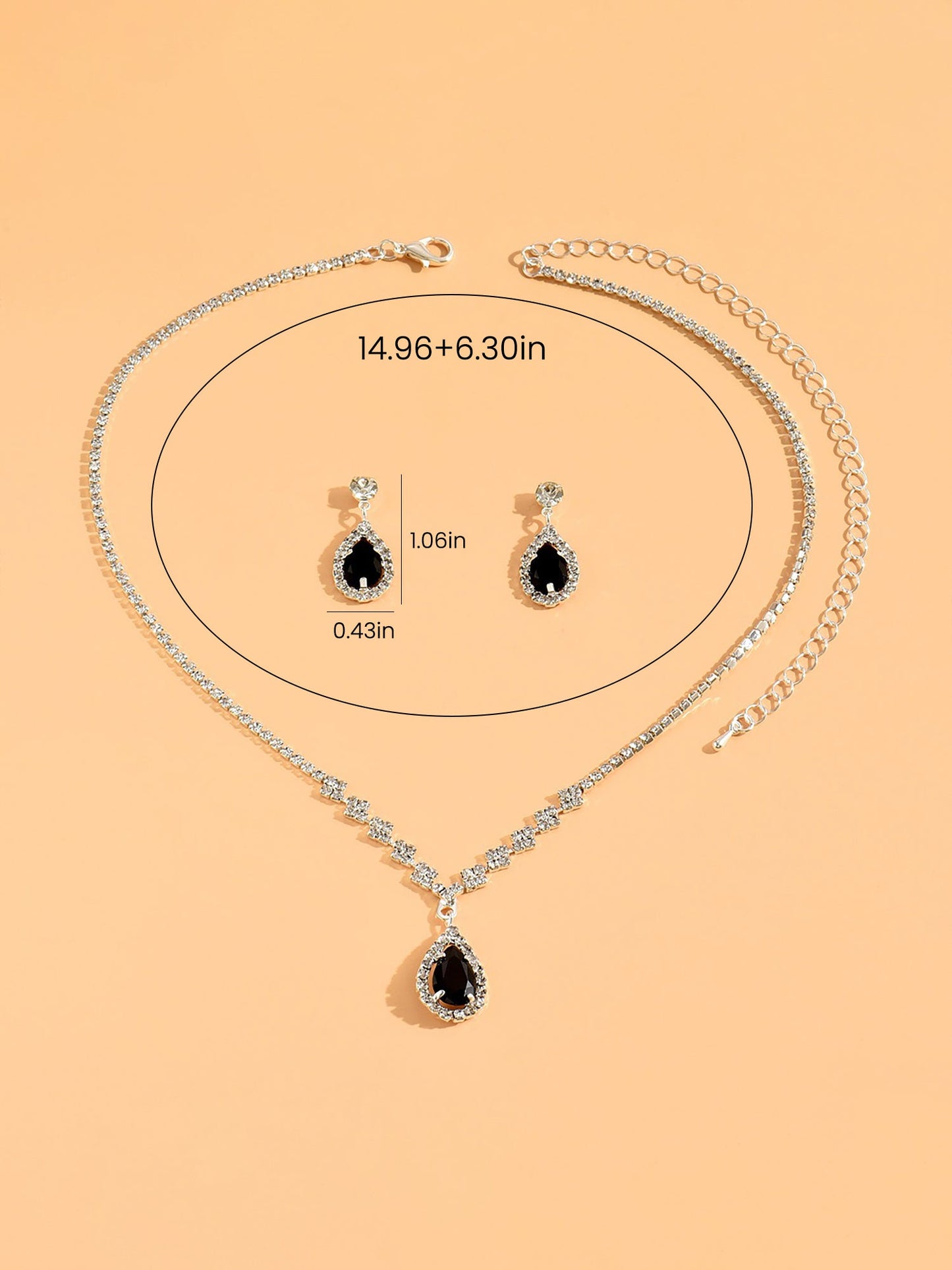 Rhinestone Zirconia Wedding Accessories Necklace and Bracelet Set