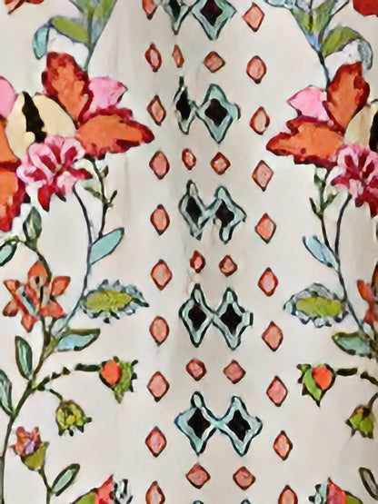 Floral Print Long Sleeve Maxi Casual Shirt Dress
