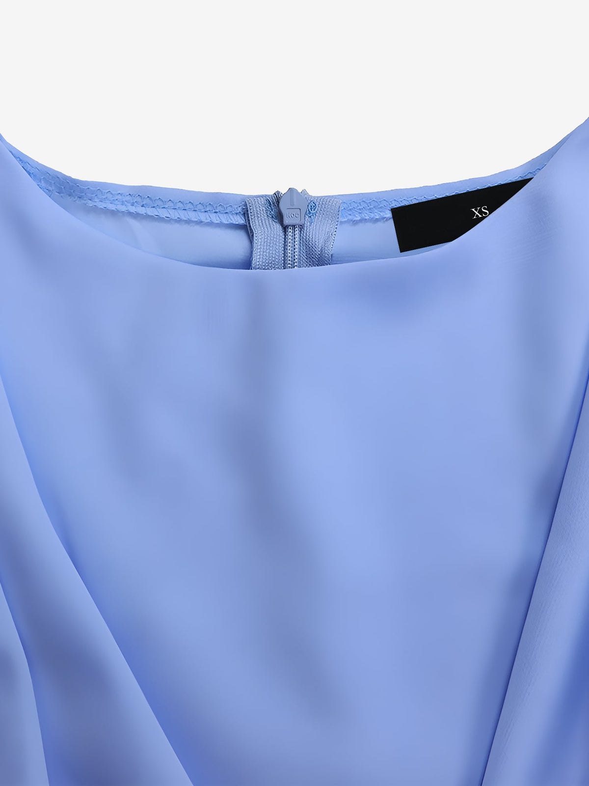Crew Neck Long Sleeves Belted Pleated Midi Work Dress