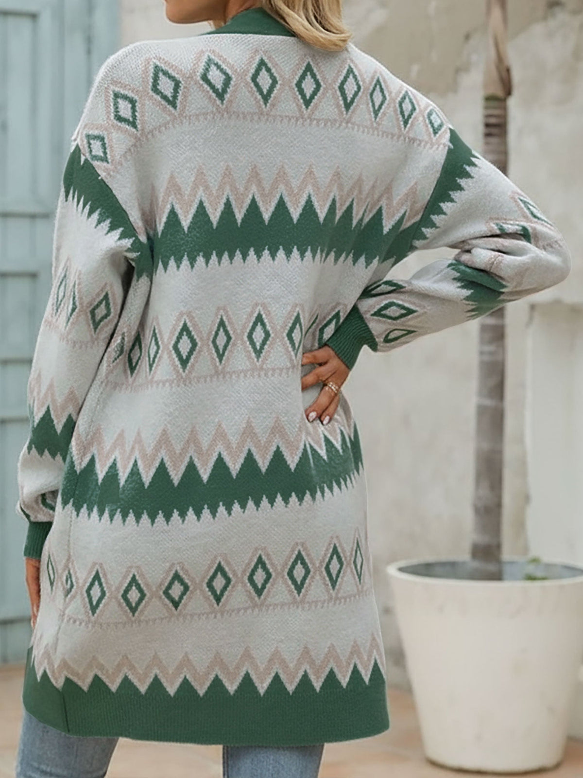 Boho Graphic Knitted Long Sleeves Cardigans