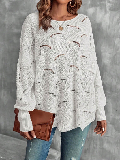 Lightweight Knitted Long Sleeves Oversized Sweater
