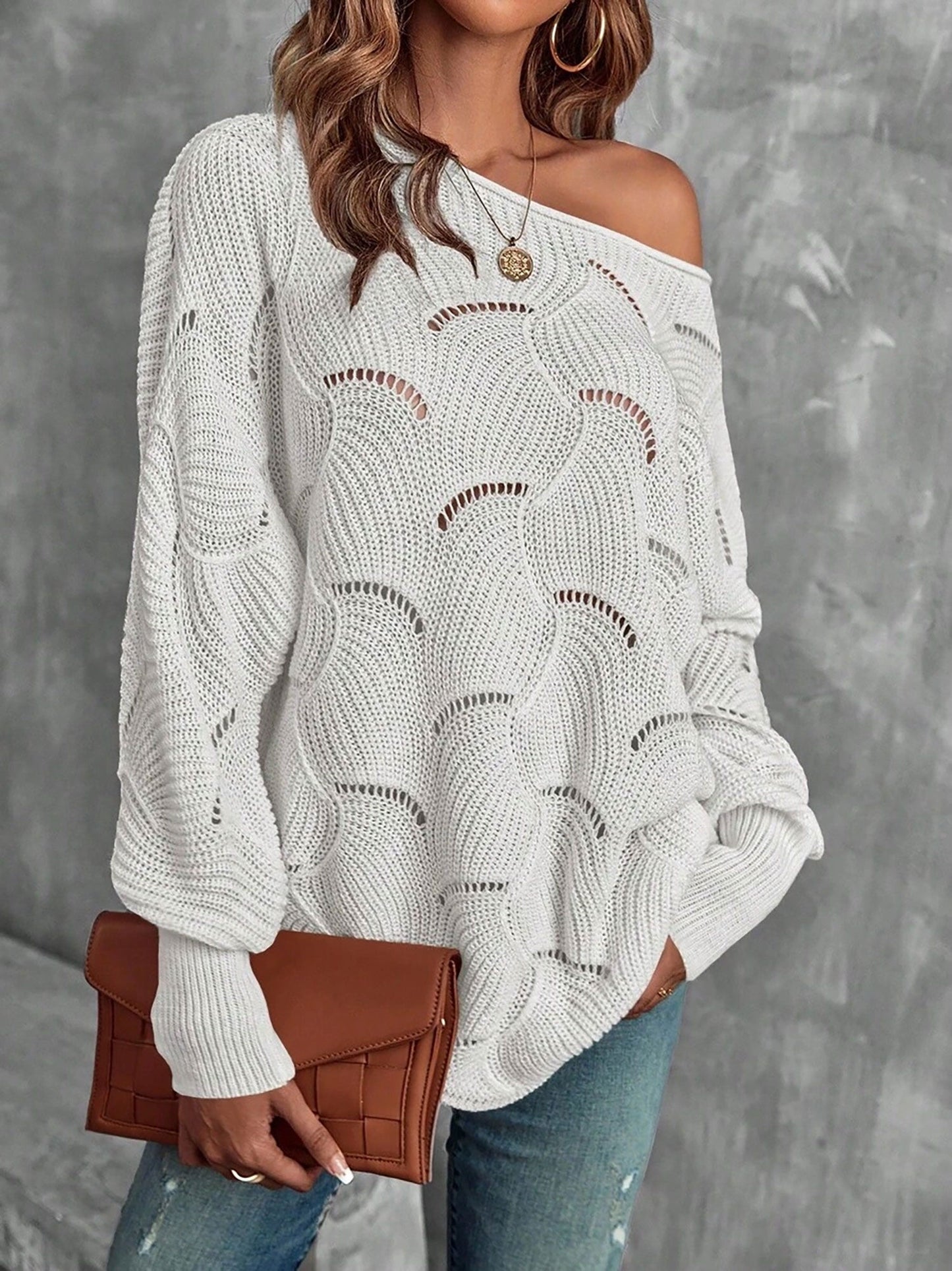 Lightweight Knitted Long Sleeves Oversized Sweater