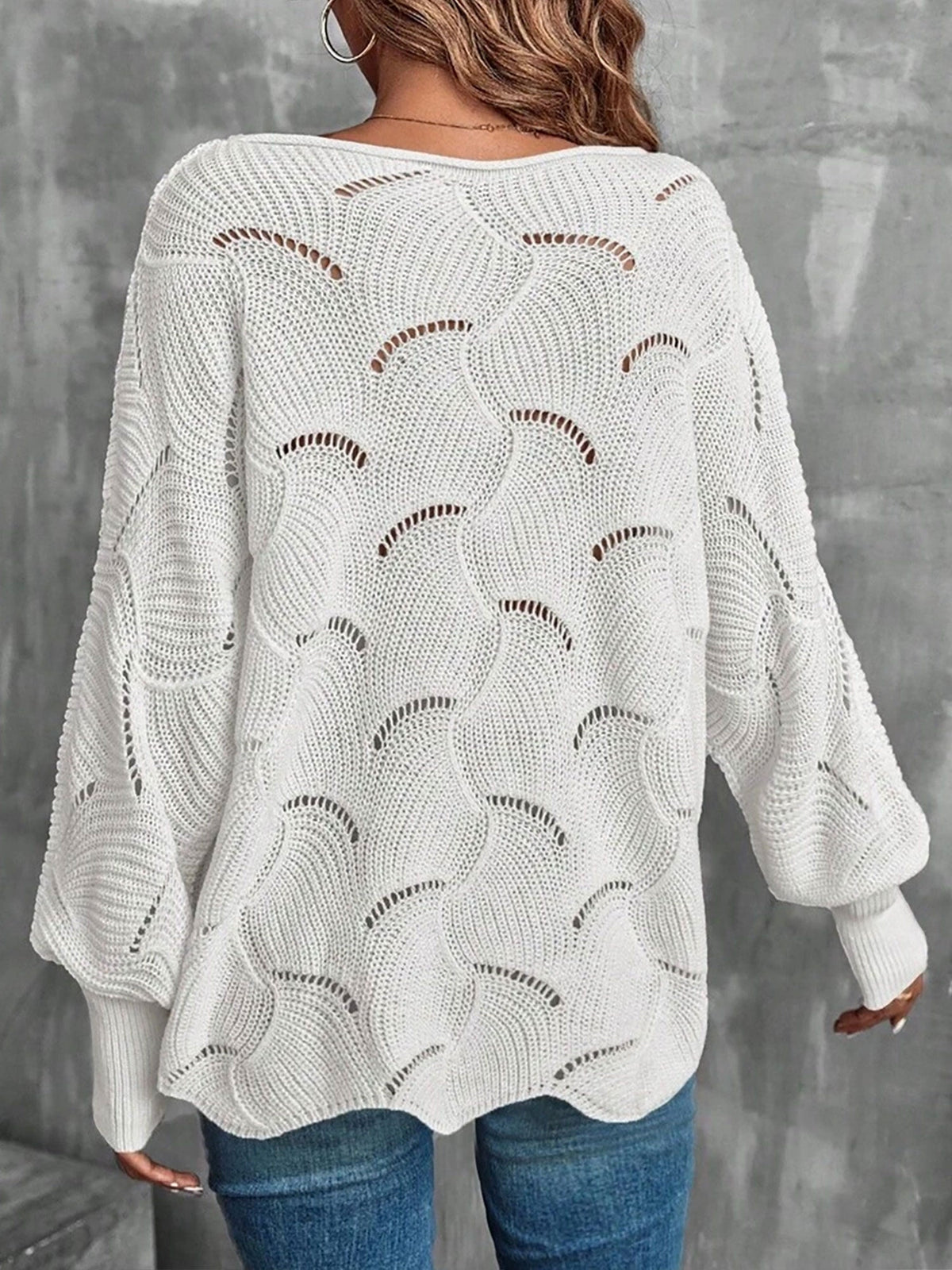 Lightweight Knitted Long Sleeves Oversized Sweater