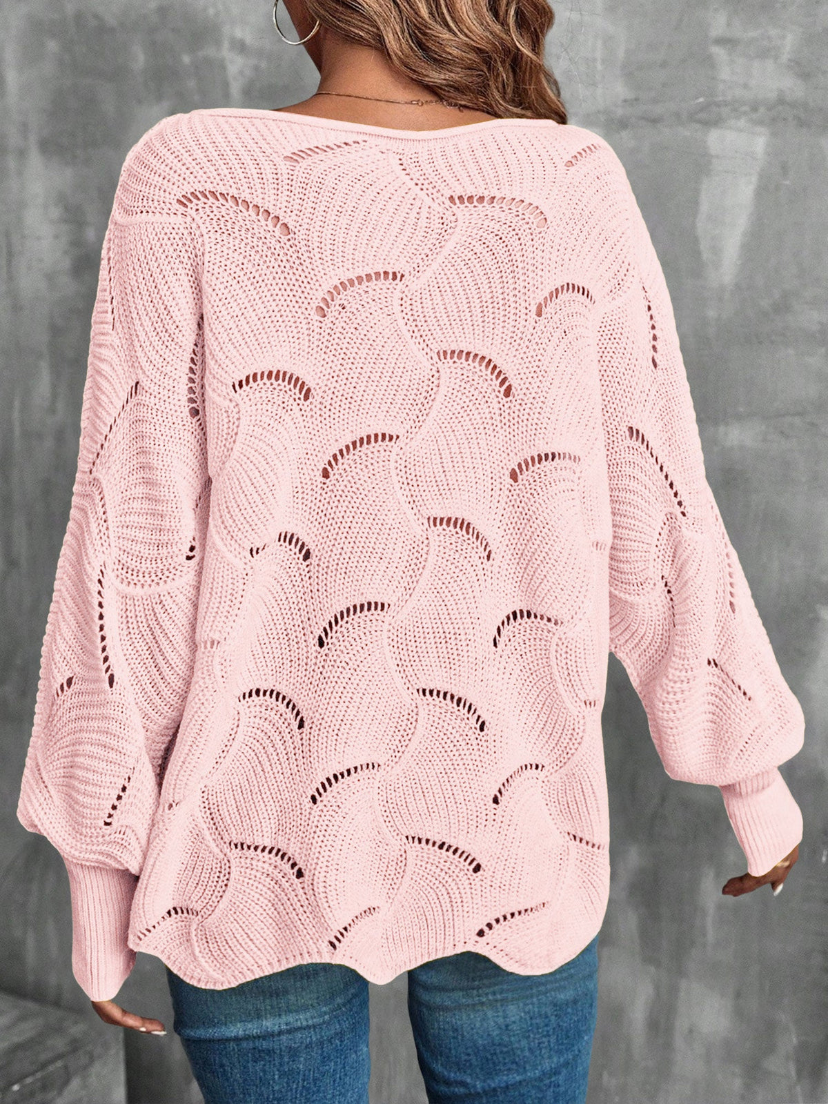 Lightweight Knitted Long Sleeves Oversized Sweater
