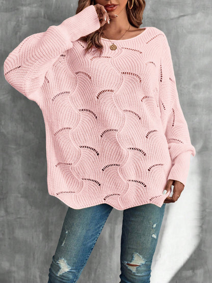 Lightweight Knitted Long Sleeves Oversized Sweater