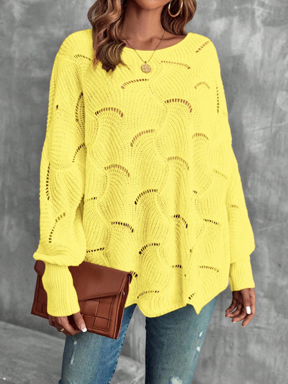 Lightweight Knitted Long Sleeves Oversized Sweater