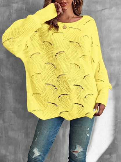 Lightweight Knitted Long Sleeves Oversized Sweater