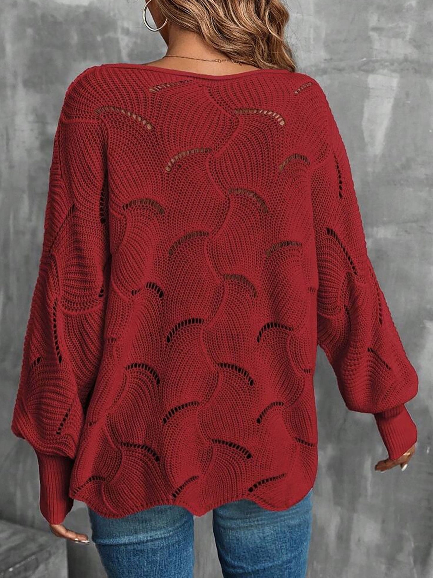 Lightweight Knitted Long Sleeves Oversized Sweater