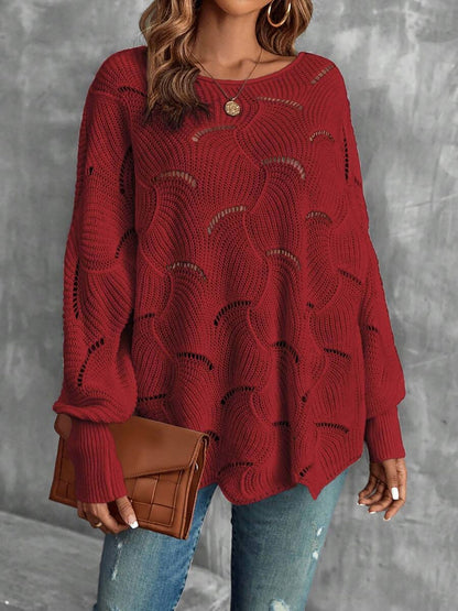 Lightweight Knitted Long Sleeves Oversized Sweater