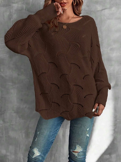 Lightweight Knitted Long Sleeves Oversized Sweater