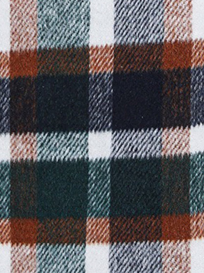 Lapel Long Sleeves Plaid Cropped Jacket