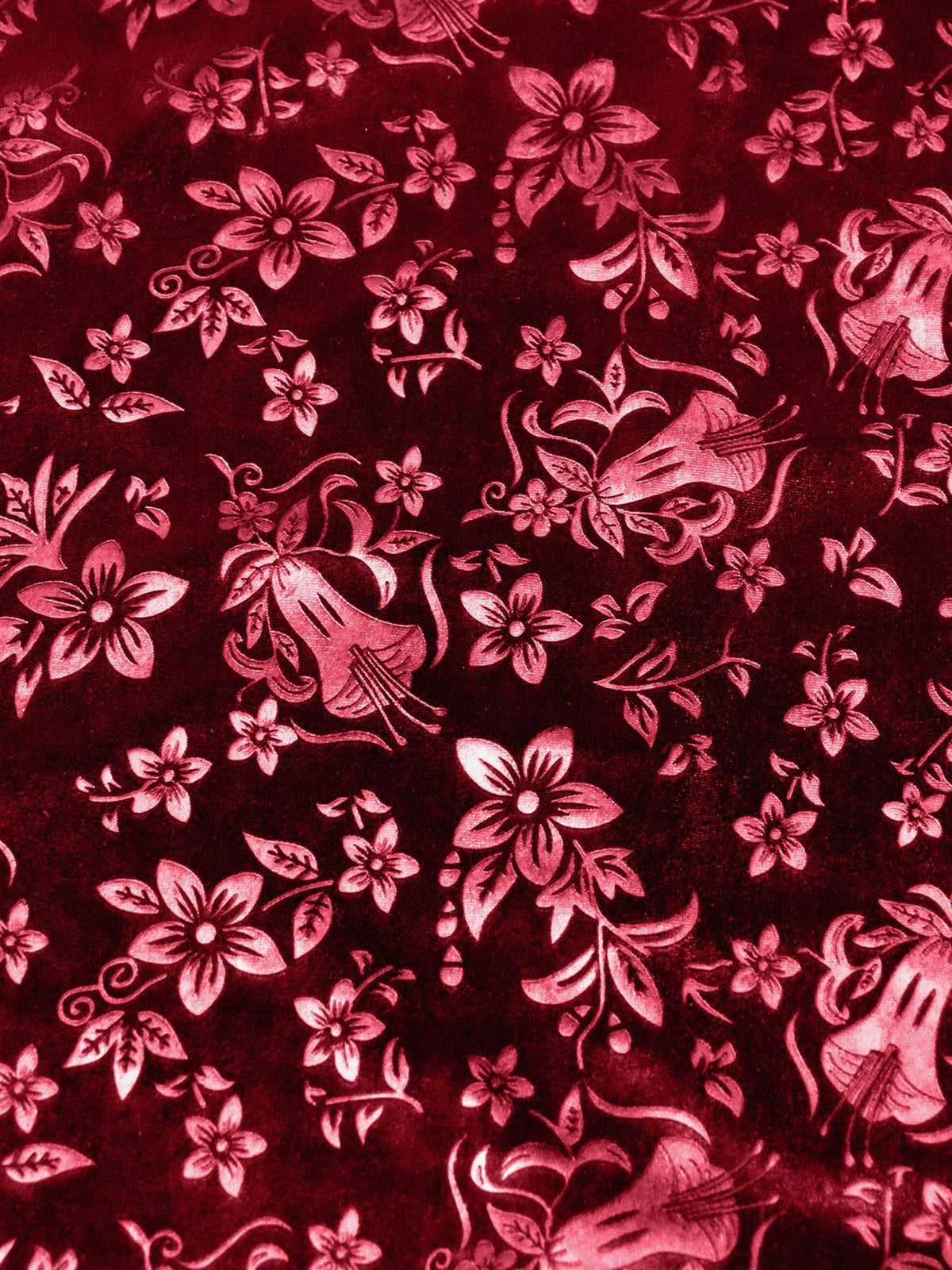 Velvet Floral Textured Elastic Waist Maxi A-Line Skirt