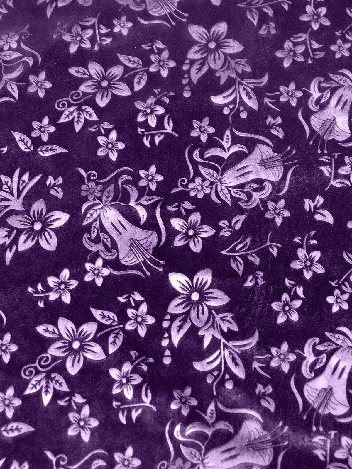 Velvet Floral Textured Elastic Waist Maxi A-Line Skirt