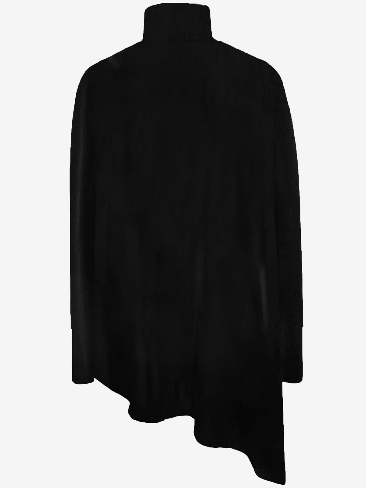 Turtleneck Velvet Long Sleeves Irregular Hem Blouse