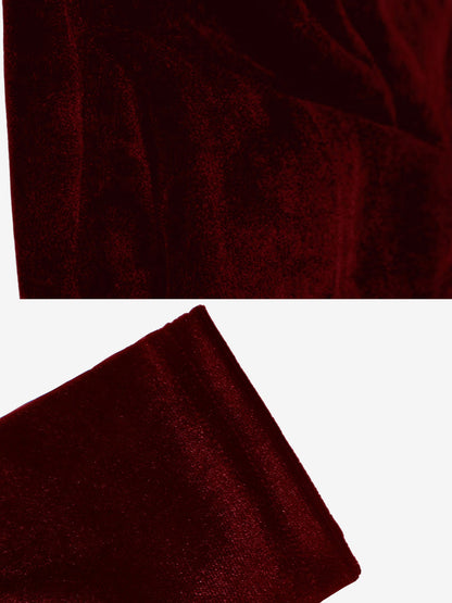 Turtleneck Velvet Long Sleeves Irregular Hem Blouse