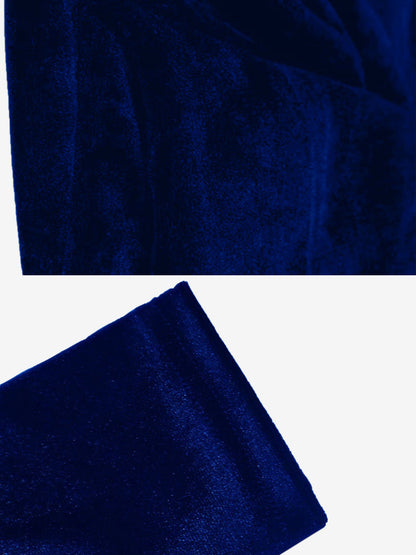 Turtleneck Velvet Long Sleeves Irregular Hem Blouse