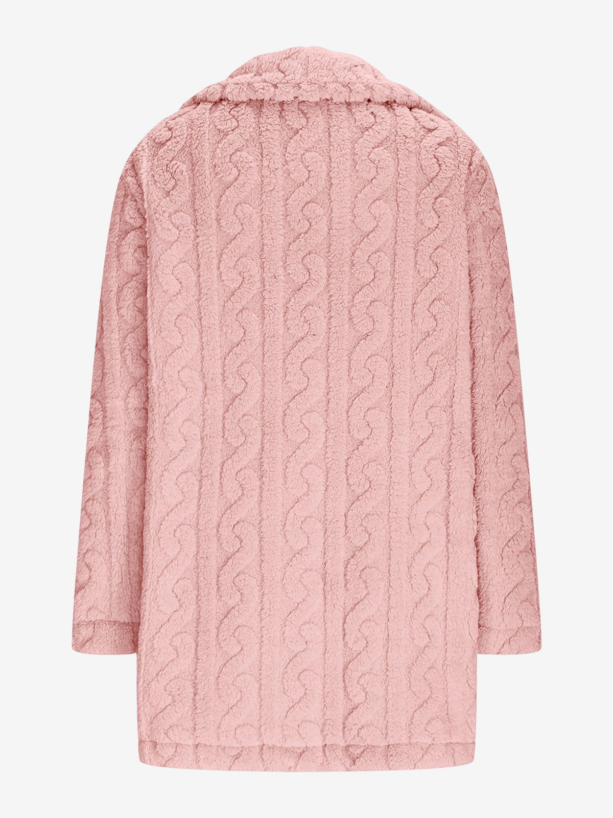 Notched Lapel Double-Breasted Mid-Length Faux Fur Jacket