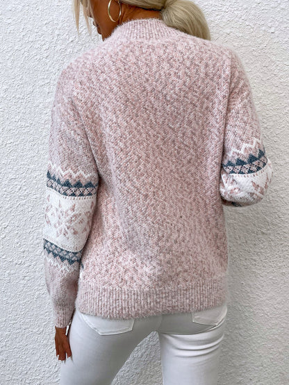 Women's Turtleneck Snowflake Sweater
