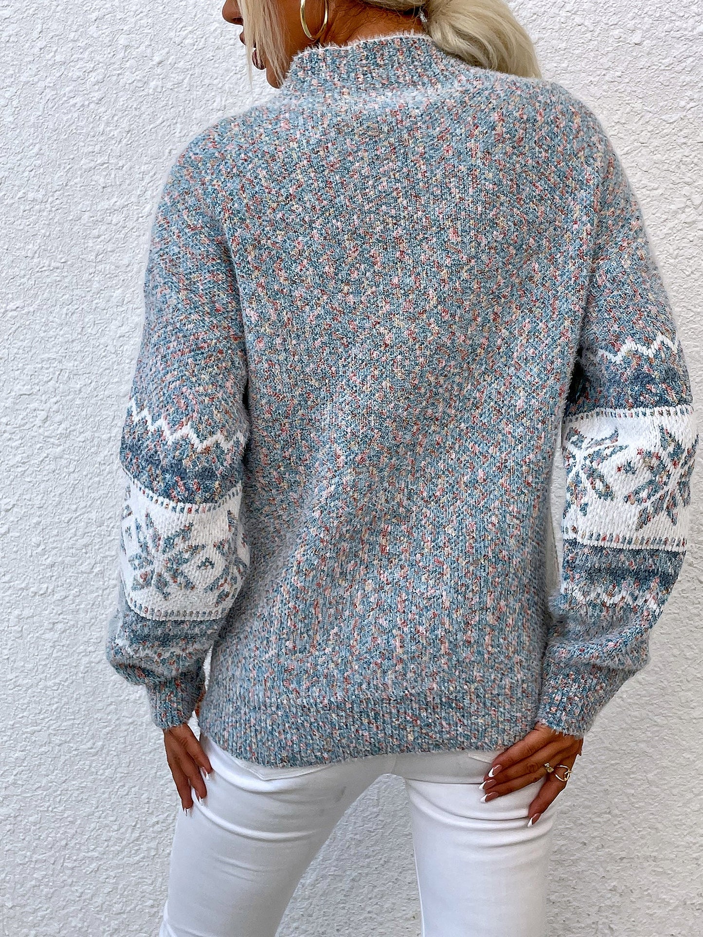 Women's Turtleneck Snowflake Sweater