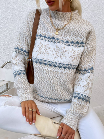 Women's Turtleneck Snowflake Sweater