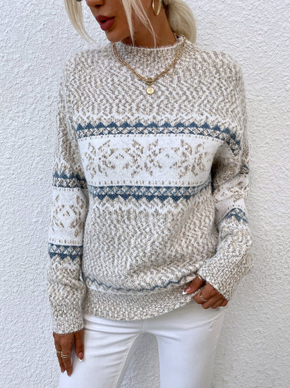 Women's Turtleneck Snowflake Sweater