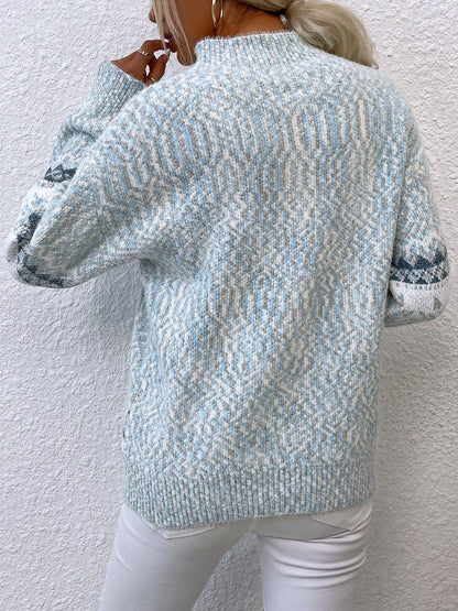 Women's Turtleneck Snowflake Sweater