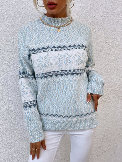 Women's Turtleneck Snowflake Sweater