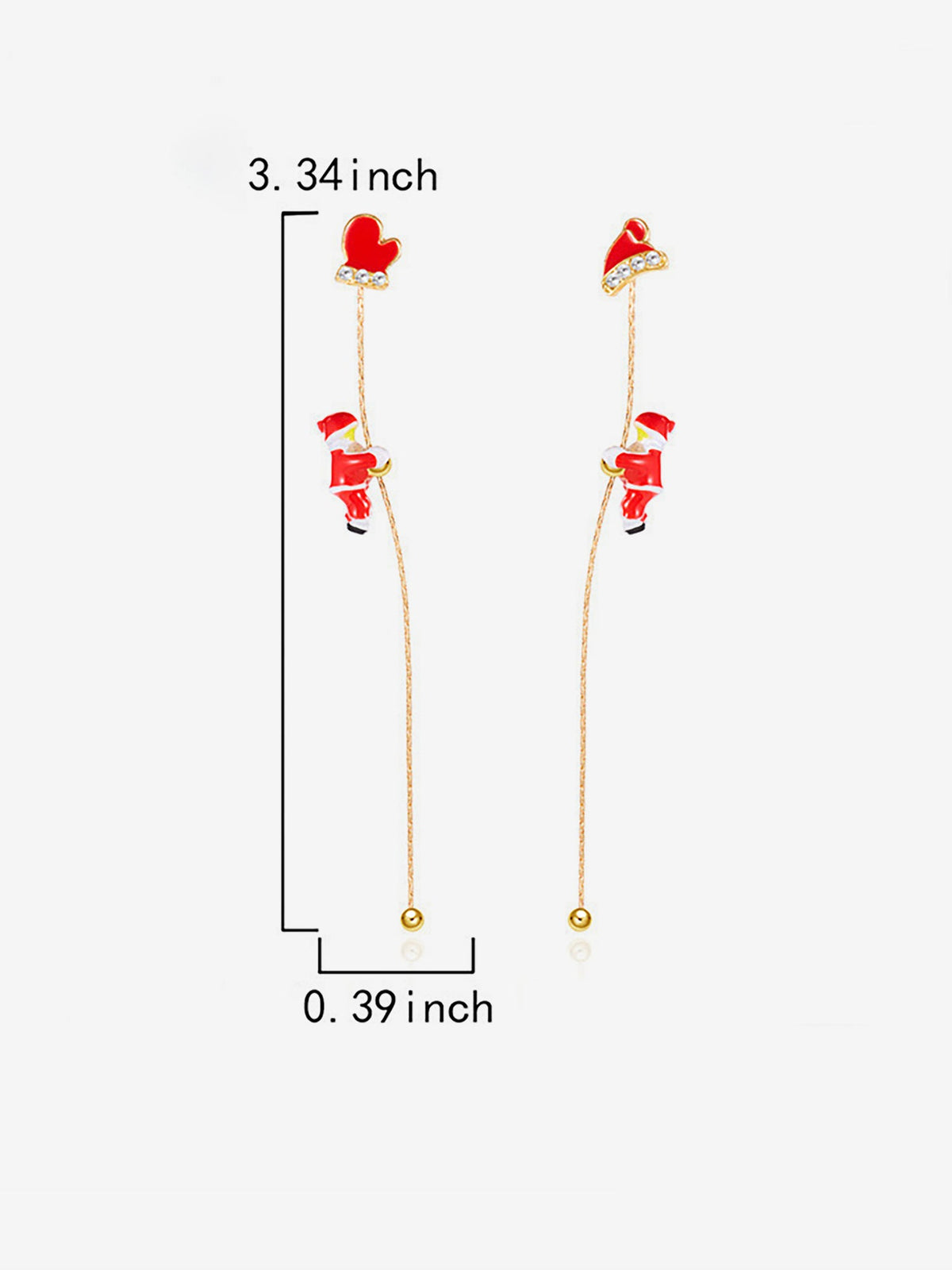Climbing Santa Claus Asymmetrical Christmas Earrings