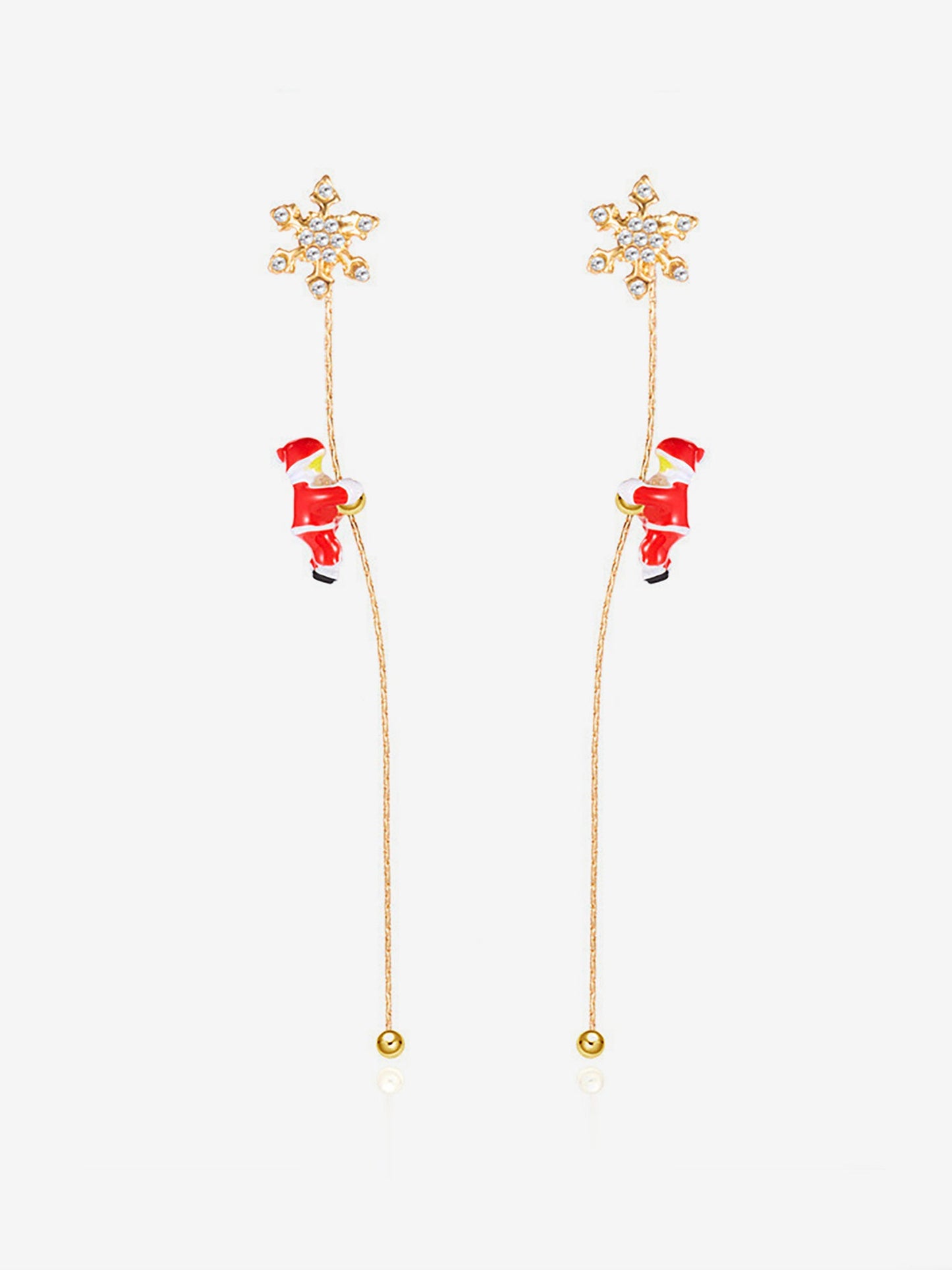 Climbing Santa Claus Asymmetrical Christmas Earrings