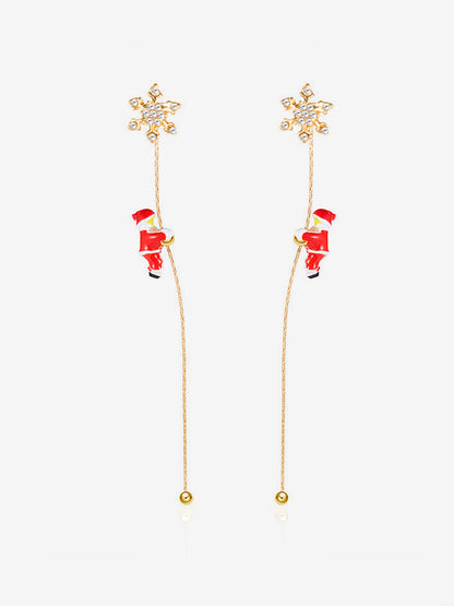 Climbing Santa Claus Asymmetrical Christmas Earrings