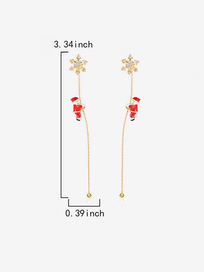 Climbing Santa Claus Asymmetrical Christmas Earrings