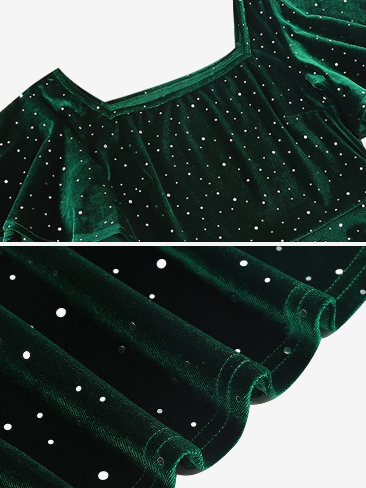 Vintage Velvet Flare Sleeves Square Neck Swing Dress