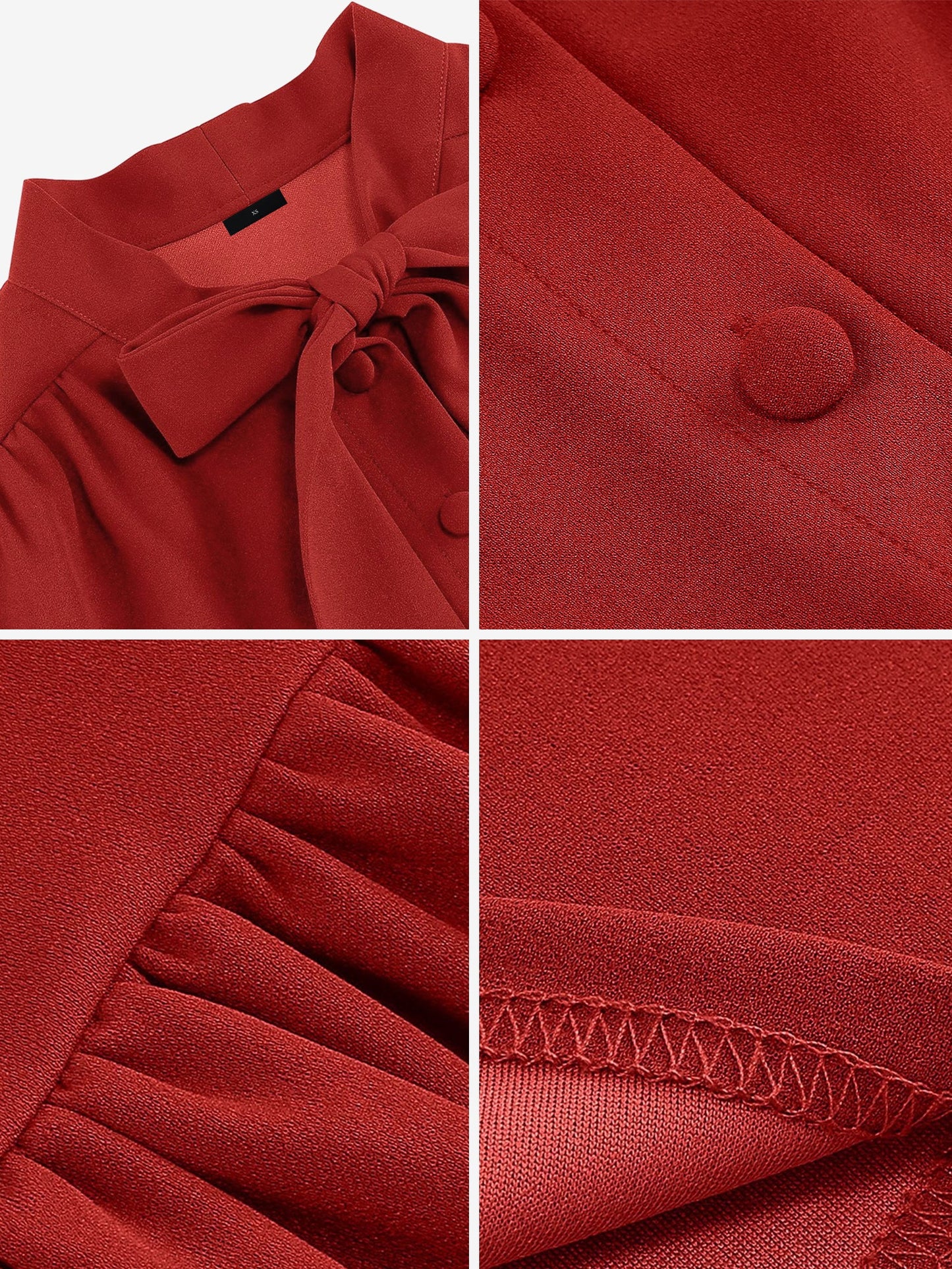 Bow Tie Neck Button Down Midi Swing Dress