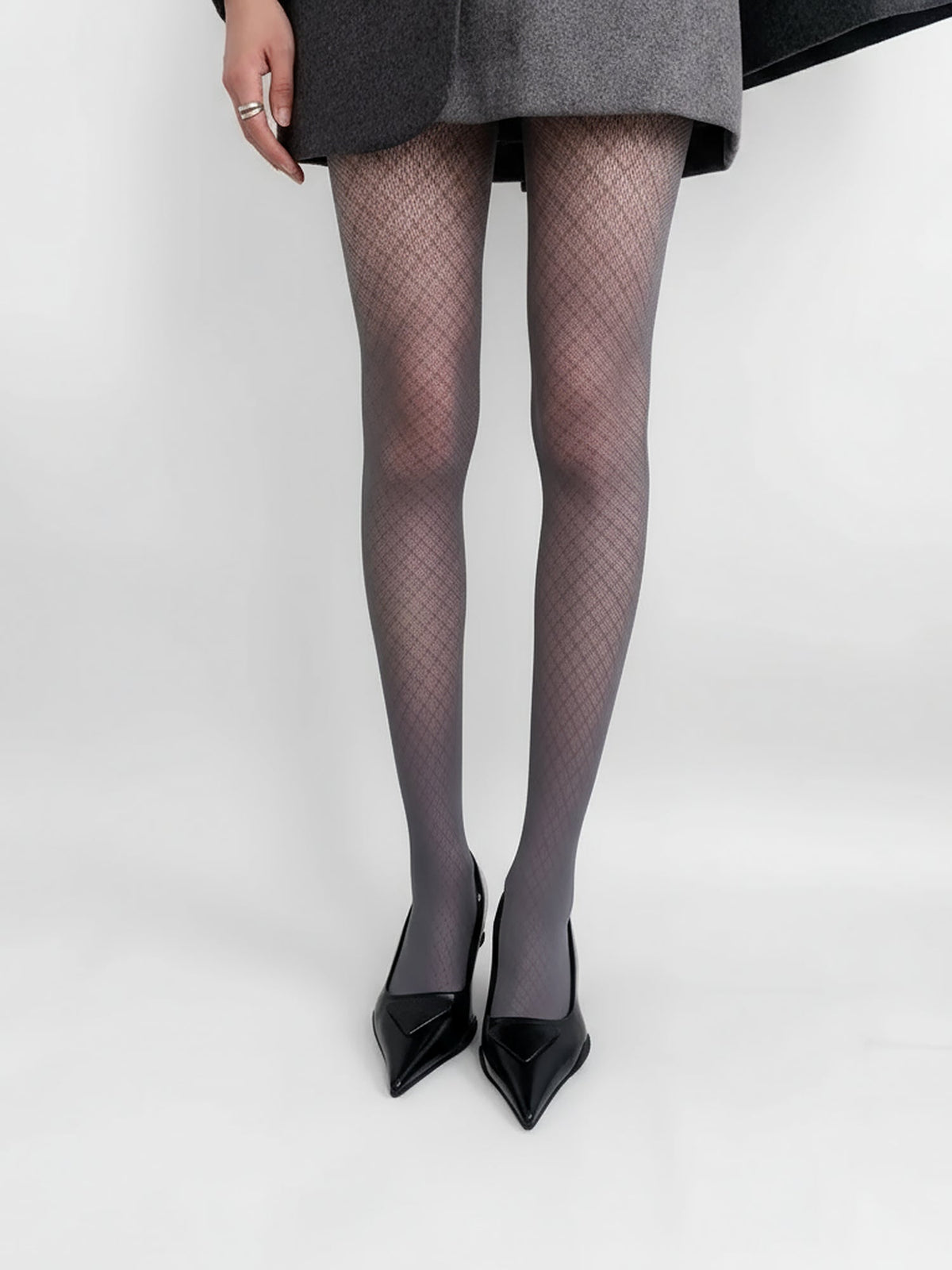 Diamond Pattern Fishnet Lace Pantyhose