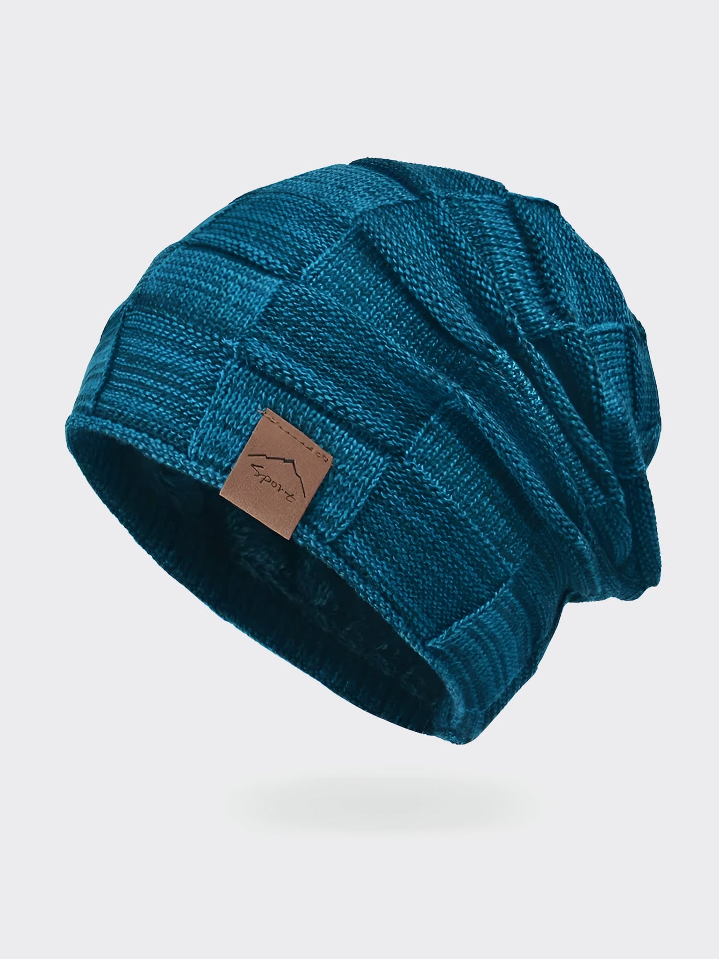 Winter Fleece-lined Knitted Beanie Hat