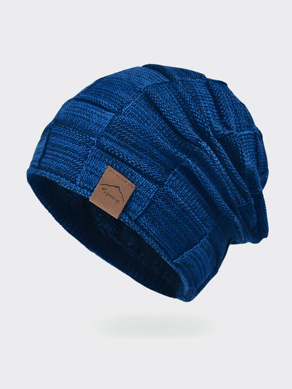 Winter Fleece-lined Knitted Beanie Hat