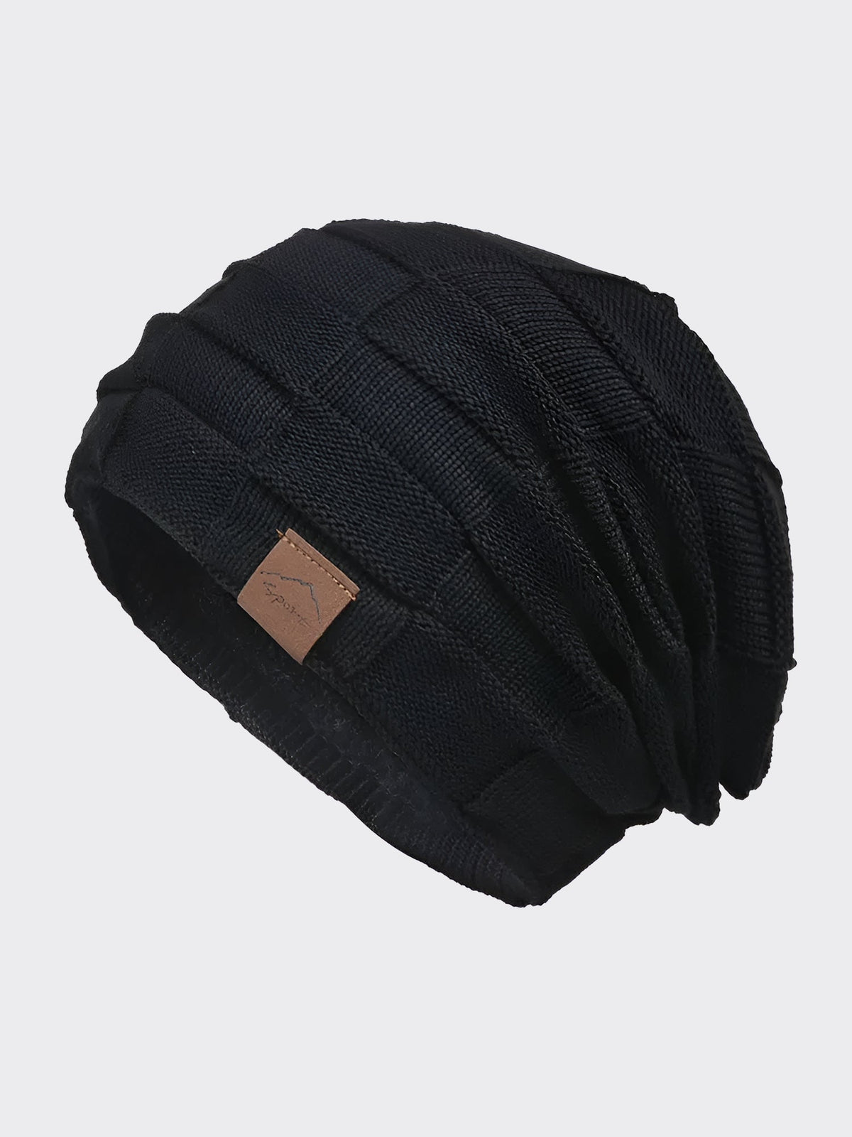 Winter Fleece-lined Knitted Beanie Hat