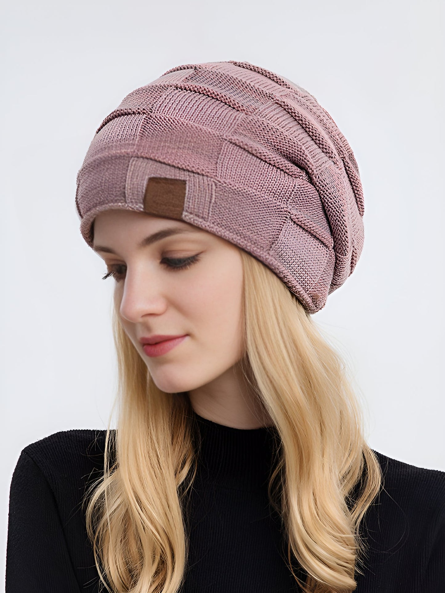 Winter Fleece-lined Knitted Beanie Hat