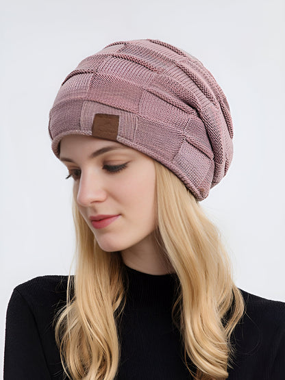 Winter Fleece-lined Knitted Beanie Hat
