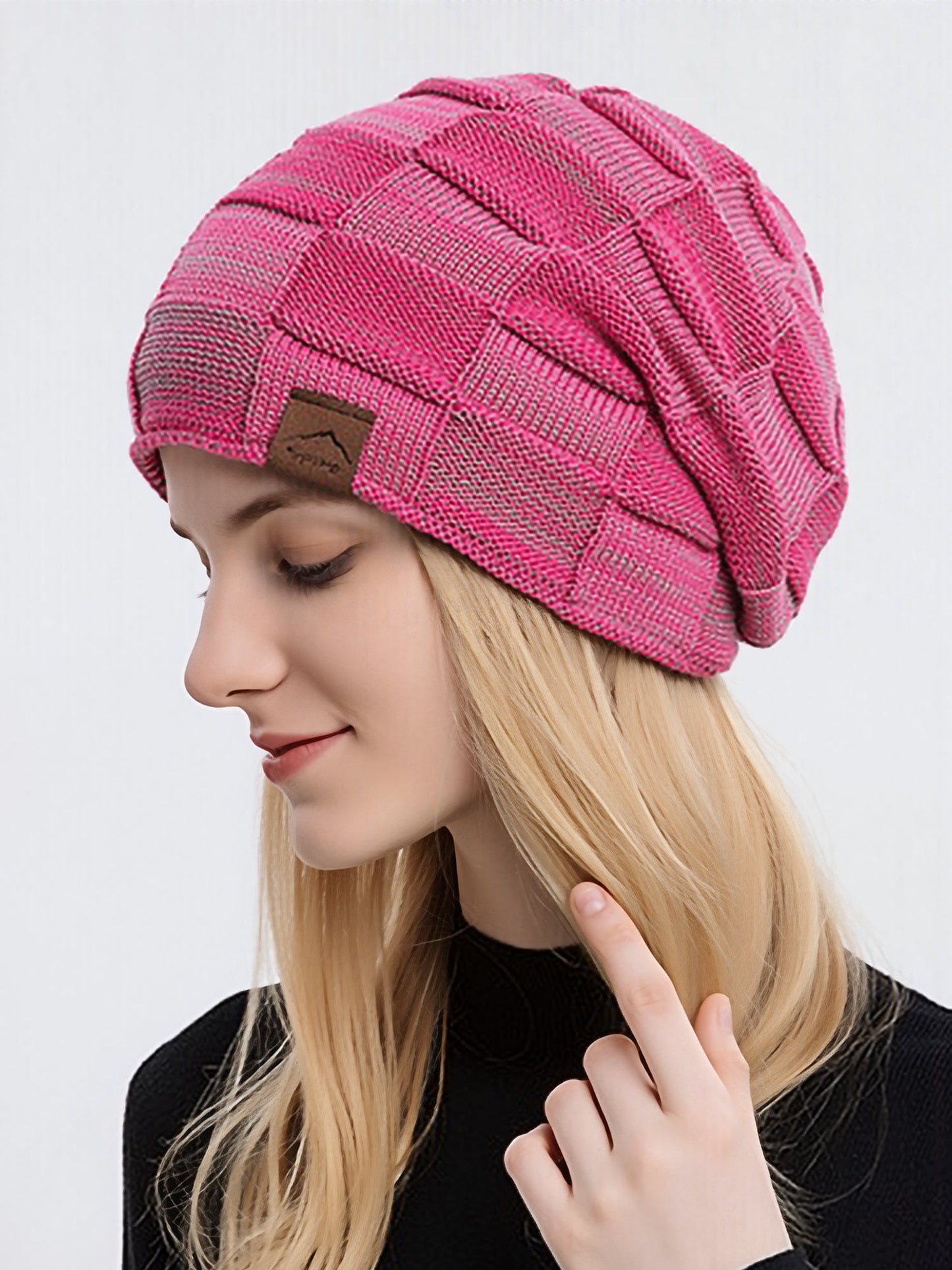 Winter Fleece-lined Knitted Beanie Hat