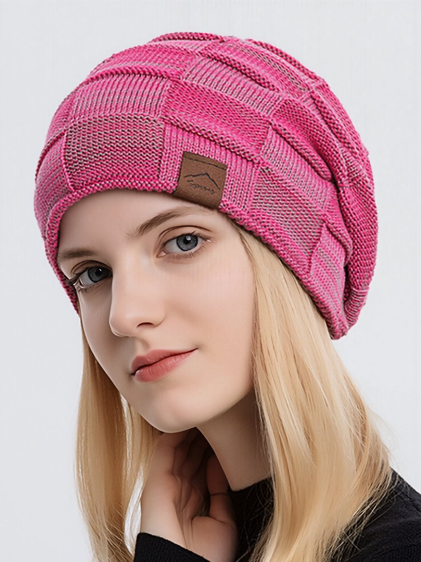 Winter Fleece-lined Knitted Beanie Hat